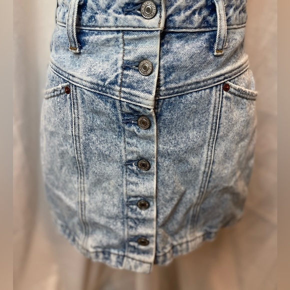 Abercrombie and Fitch Acid Wash Denim Mini Skirt Size 2 - Picture 3 of 10